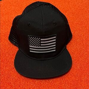Black Kids Hat with Flag Patch